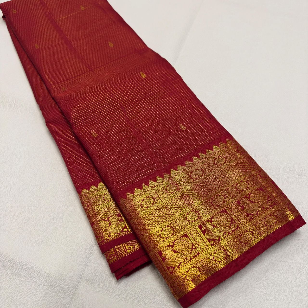 Deep Maroon Pure Kanchipuram Handloom Bridal Silk Saree